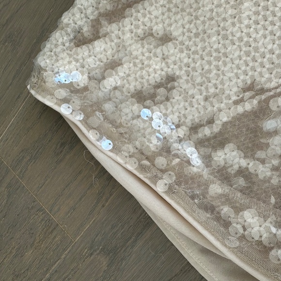 Staud Eton Mini Dress Moon Tan Sequin Embellished - Size Large - Picture 13 of 14